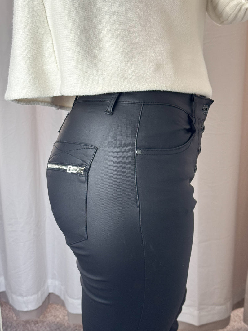 Melly & Co Black Coated Jeans