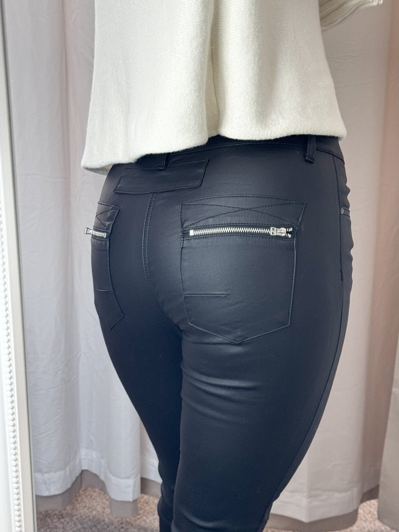 Melly & Co Black Coated Jeans