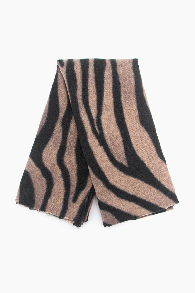 Neutral Zebra Print Scarf