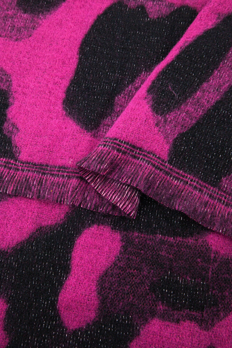 Fuchsia & Black Leopard Heavyweight Scarf