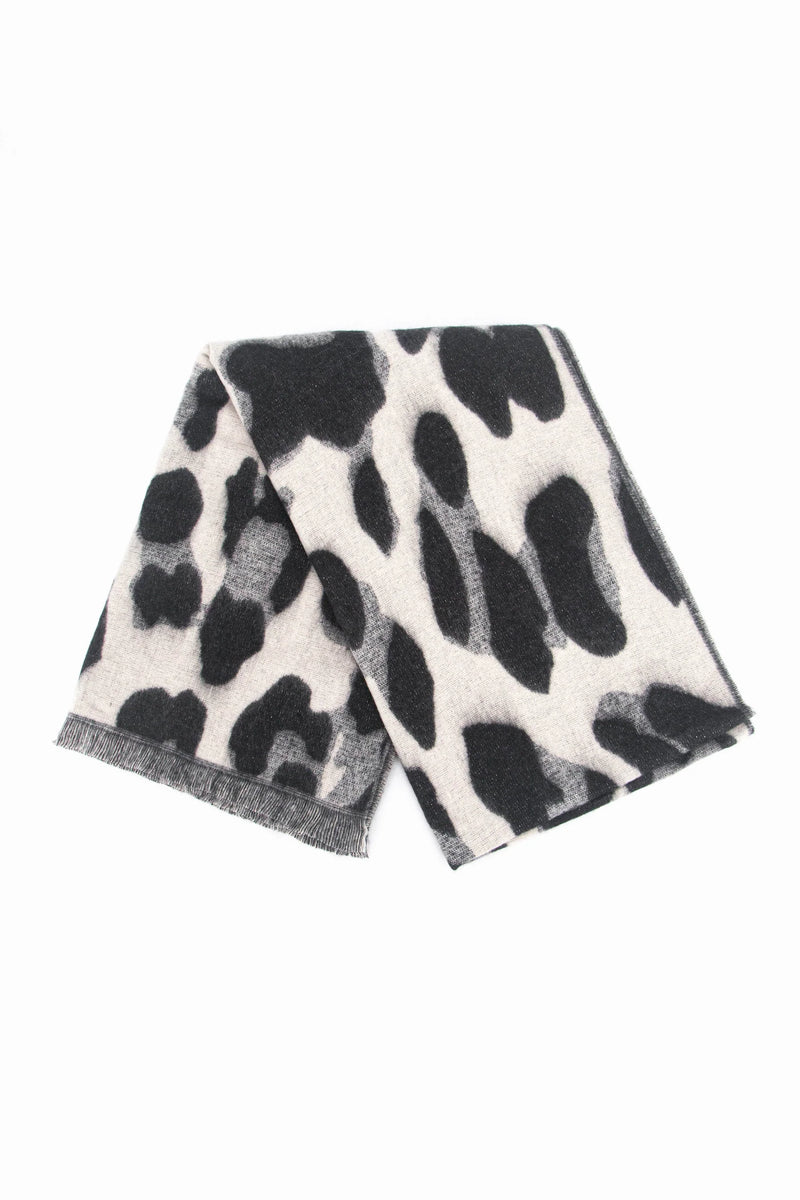 Cream & Black Leopard Heavyweight Scarf