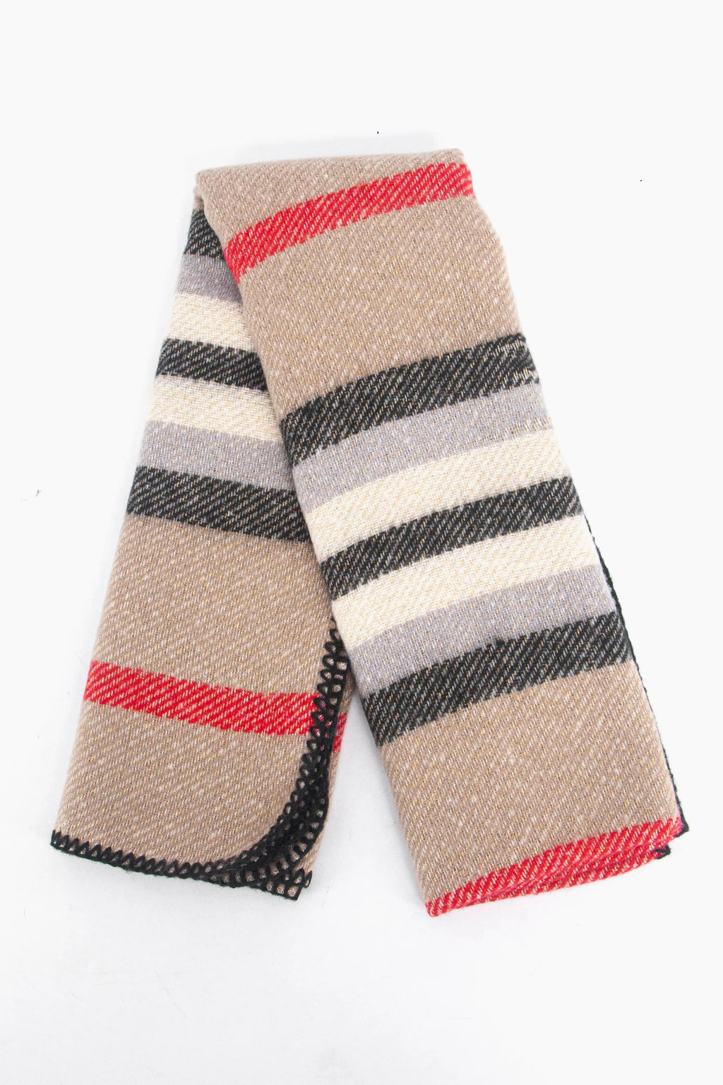 Cream Stripe Heavyweight Scarf