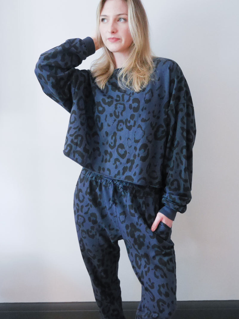 Leopard Tracksuit Set Blue