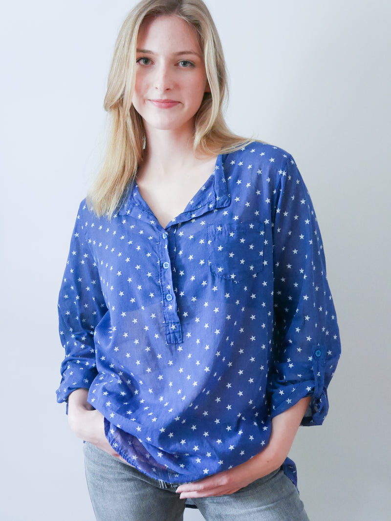 Adrienne Blouse Indigo Blue