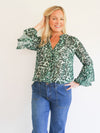 Anika Blouse Leopard Green