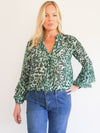 Anika Blouse Leopard Green