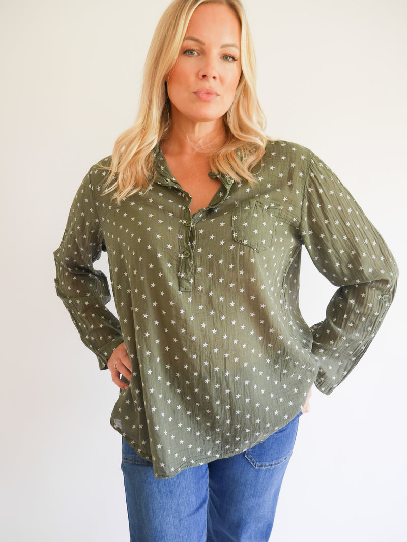 Adrienne Blouse Forest Green