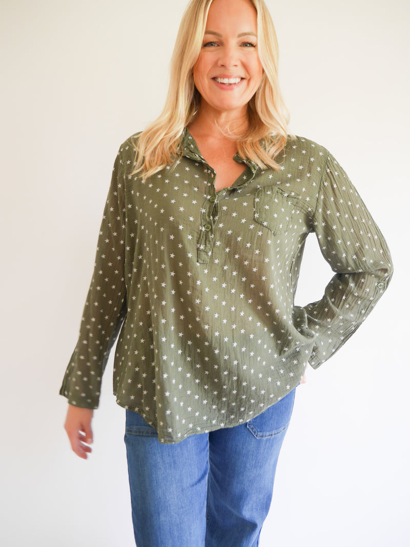 Adrienne Blouse Forest Green