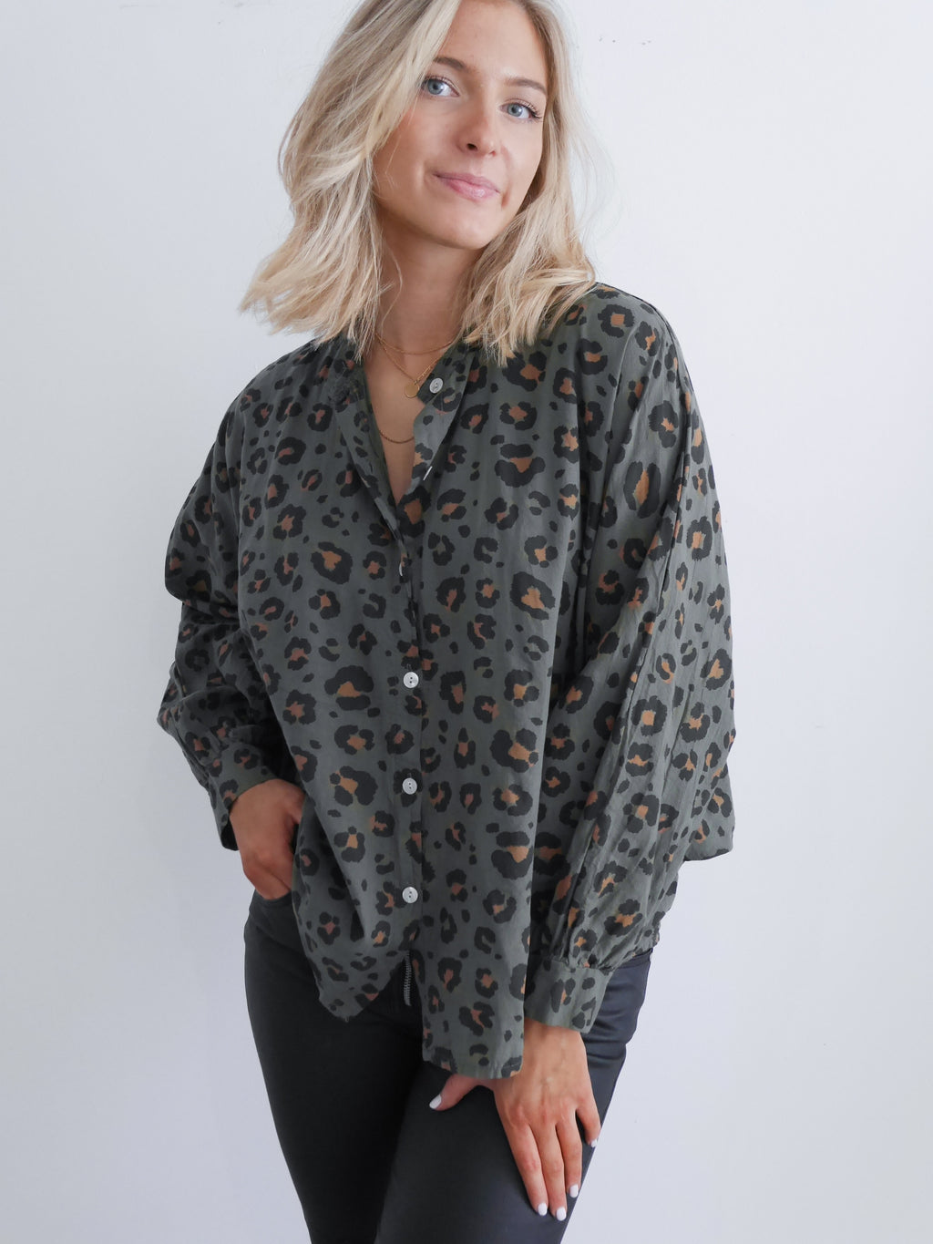 Leona Blouse Forest Green