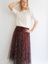 Leopard Print Tulle Skirt Plum