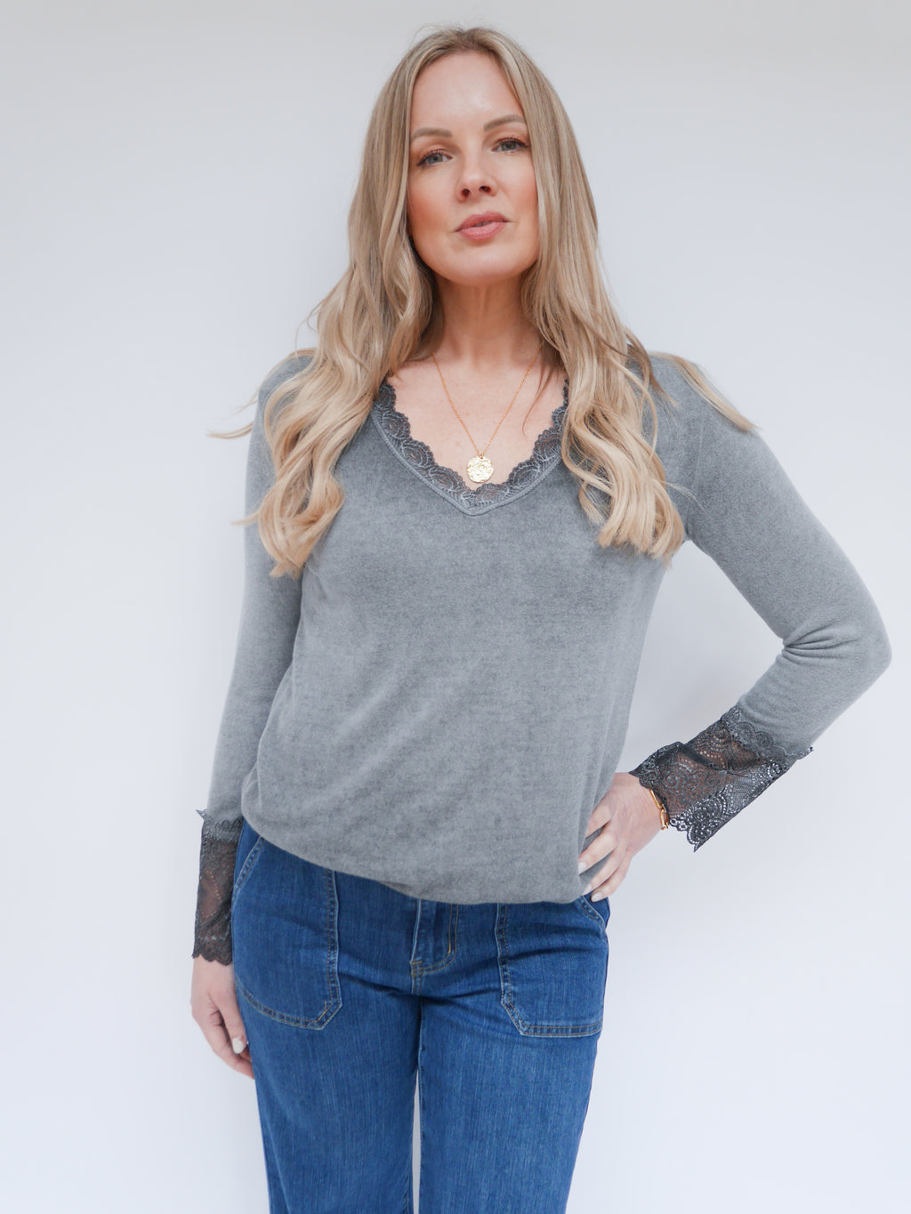 India Top Grey