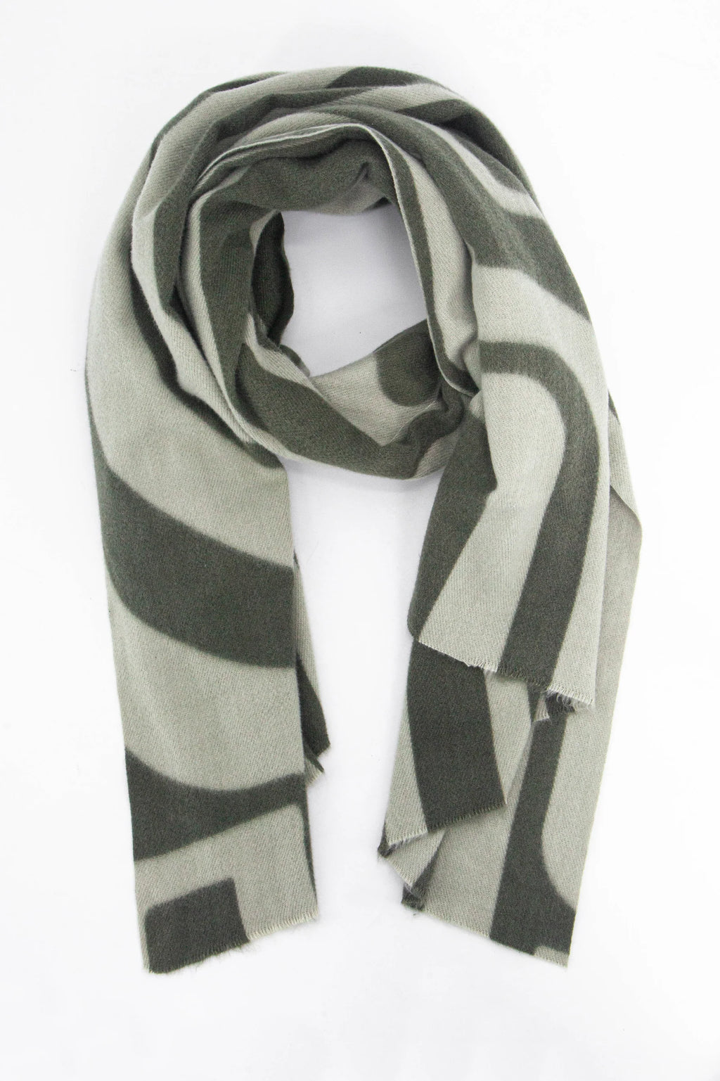 Khaki Geometric Blanket Scarf