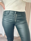 Melly & Co Bottle Green Coated Jeans