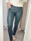 Melly & Co Bottle Green Coated Jeans