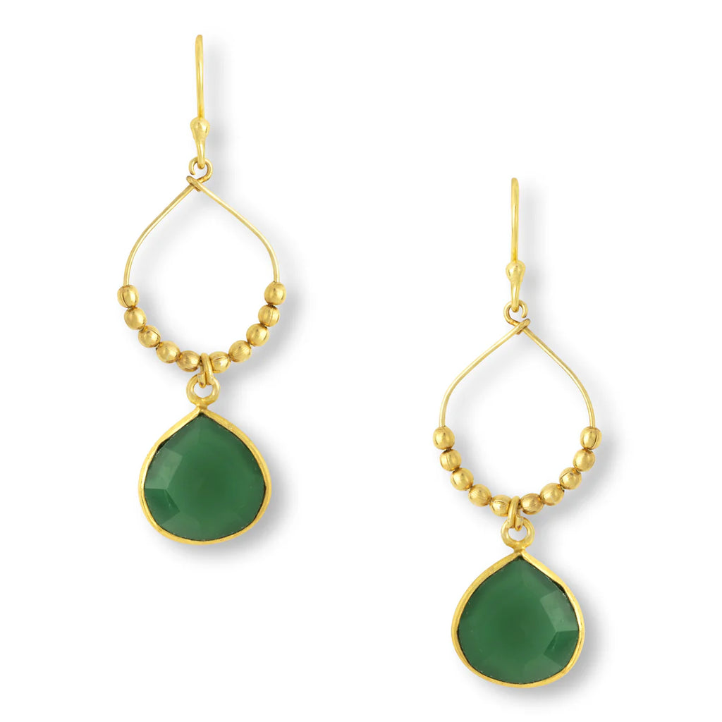 Ashiana Bay Reef Earrings Green Onyx