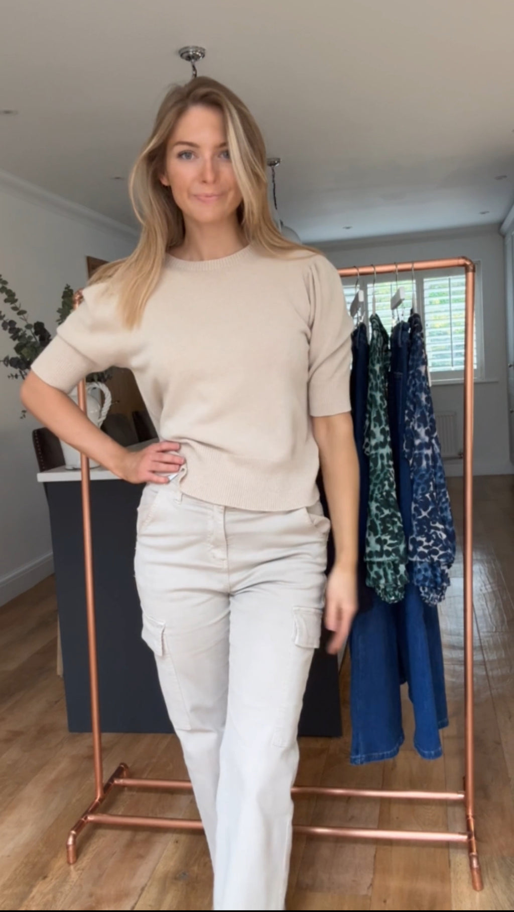 Melly & Co Beige Cargo Jeans