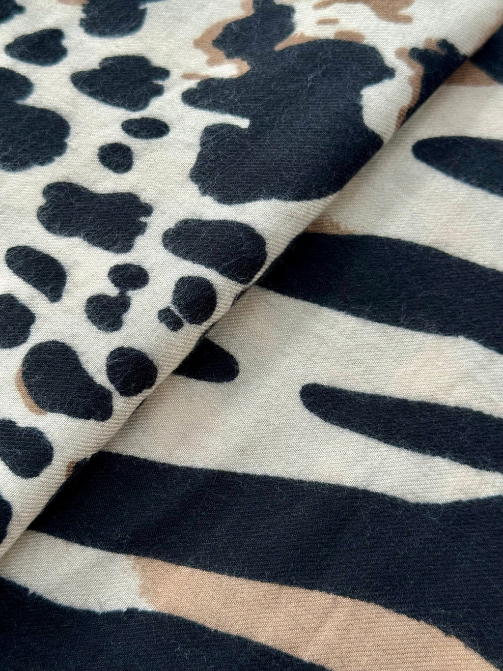 Neutral Zebra & Leopard Print Scarf