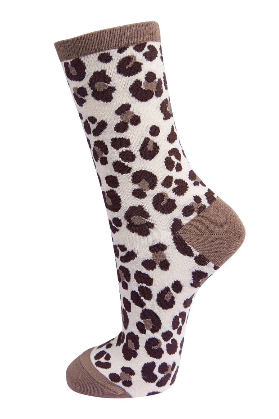 Neutral Leopard Print Socks