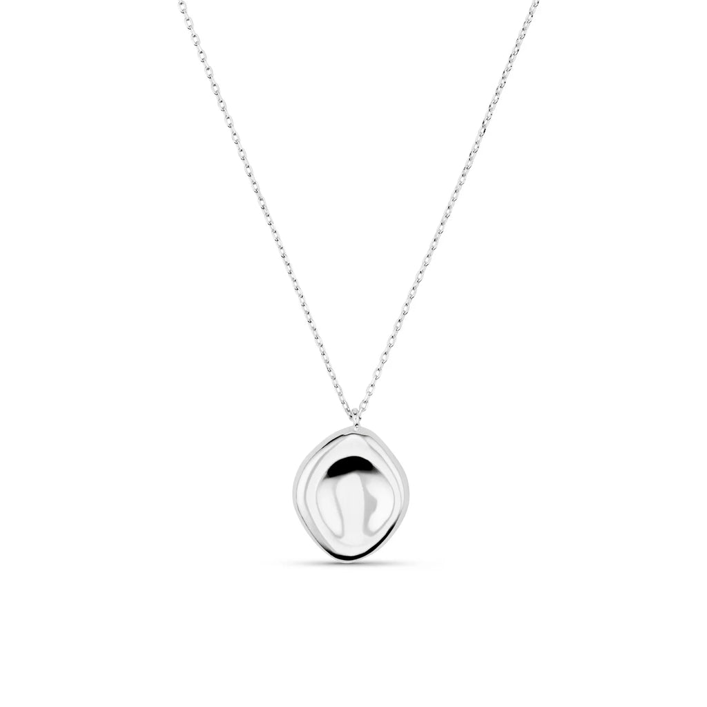 Orelia Polished Oval Charm Necklace