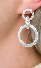 Envy Silver Twisted Triple Hoop Earrings