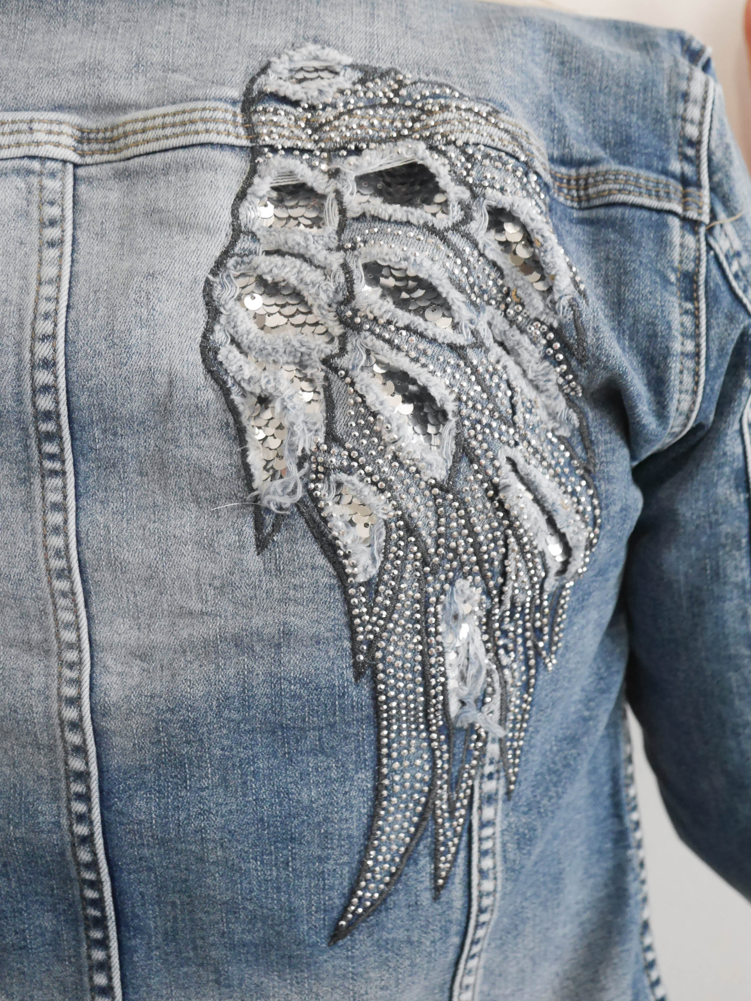 Sequin online Angel Wings Denim Jacket