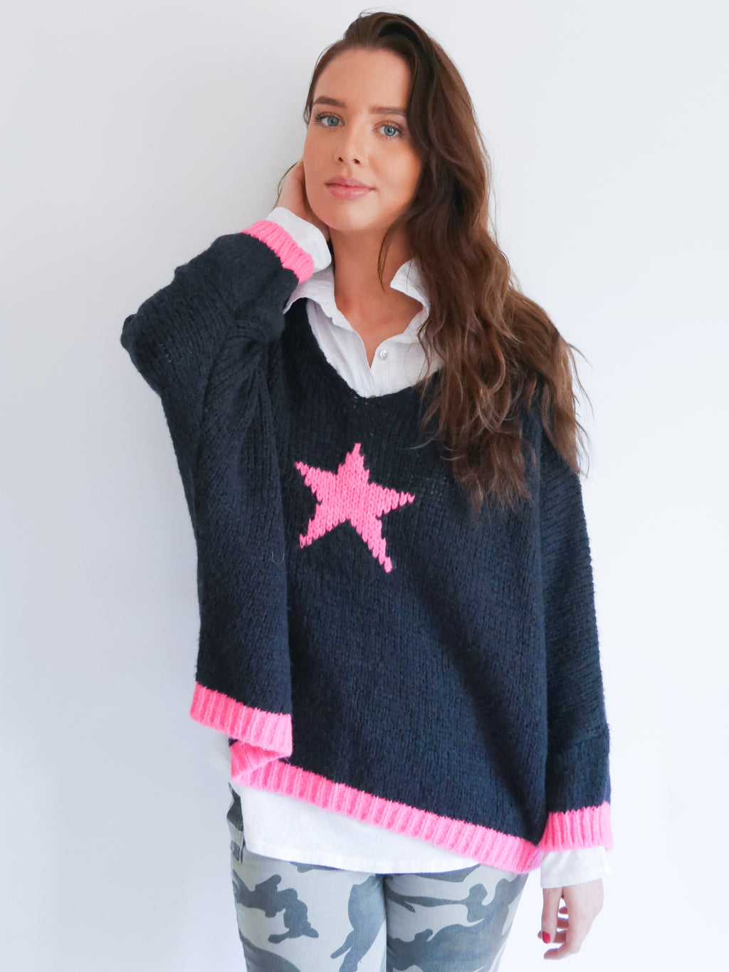 Amelia Star Knit Navy